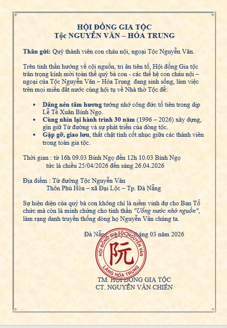 Thư mời đại lễ - Trang 2